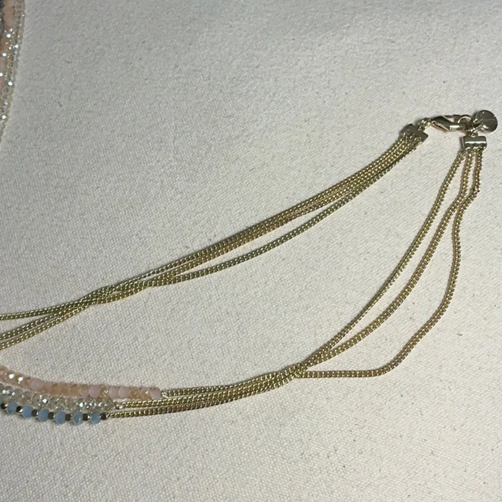 Talbots Multi-Strand Gold Tone Faceted Crystal Necklace 30.5” EUC - Picture 5 of 6